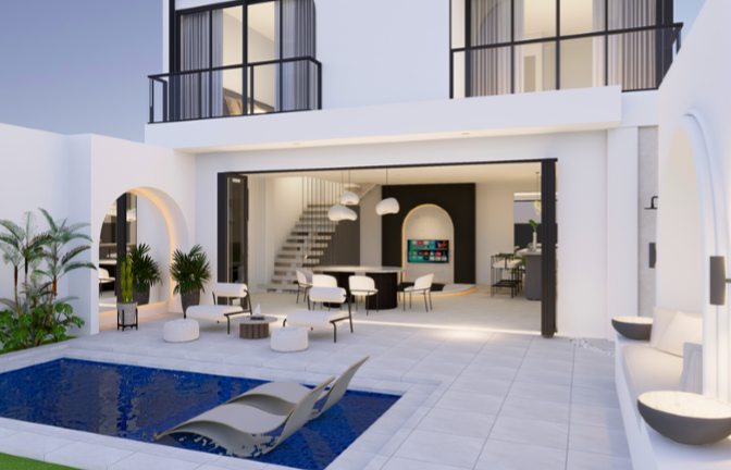 Villa Lusso pool and living area